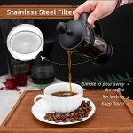 2-Cup French Press Coffee Maker, Stainless Steel Filter