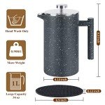 MOGGA 34oz Double-Walled French Press Coffee Maker