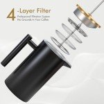 Enfmay 350ml Stainless Steel French Press Coffee Maker
