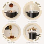 Enfmay 350ml Stainless Steel French Press Coffee Maker