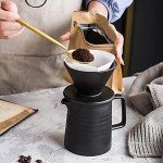 Pour Over Coffee Maker Set - Black Ceramic
