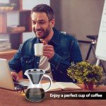 HERCHR 400ml Borosilicate Glass Pour Over Coffee Maker