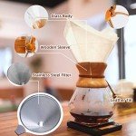 Bestcool 400ml Manual Coffee Maker with Glass Carafe