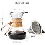 Lalord Pour Over Coffee Maker with Stainless Filter
