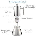 Easyworkz Diego Espresso Maker - 6 Cup Stainless Steel