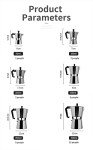 Italian Moka Espresso Coffee Pot - All Sizes Available