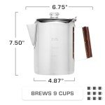 Coletti Bozeman 9-Cup Camping Coffee Percolator