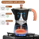 JingleChoo 6-Cup Stovetop Espresso Maker - Black