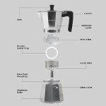 Azontion 6-Cup Aluminum Moka Pot Espresso Maker