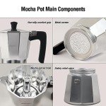 Azontion 6-Cup Aluminum Moka Pot Espresso Maker