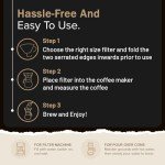 Edesia Espresso Cone Coffee Filters - 300 Pack