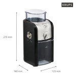 Krups Expert Burr Automatic Coffee Grinder - Black/Silver