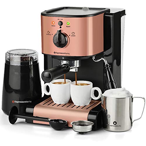Espresso & Cappuccino Maker Set with Grinder