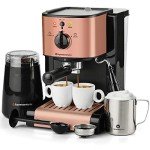 Espresso & Cappuccino Maker Set with Grinder
