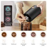 ELMWAY Portable Electric Burr Coffee Grinder - Black