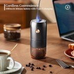 ELMWAY Portable Electric Burr Coffee Grinder - Black
