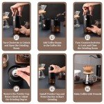 ELMWAY Portable Electric Burr Coffee Grinder - Black
