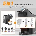 5-in-1 Espresso Coffee Machine for Capsules & Pods