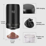 MOVNO Portable Electric Coffee Grinder with 40 Settings