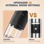 Portable Battery Coffee Grinder with 38 Settings