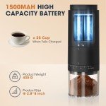 Portable Battery Coffee Grinder with 38 Settings