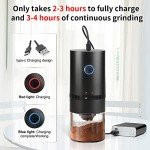 Portable Electric Burr Coffee Grinder - USB Rechargeable