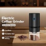 Mini Electric Burr Coffee Grinder with Adjustable Settings