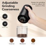Mini Electric Burr Coffee Grinder with Adjustable Settings