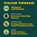 Italian Dark Roast Espresso Beans - 1KG