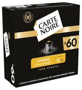 Carte Noire Espresso Lungo Coffee Pods, 60 Count
