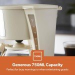 GEEPAS 750ml Fast Brewing Coffee Maker with Reusable Filter