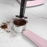 Pink Retro Espresso Machine with Milk Frother