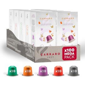 Carraro Coffee Variety Pack - 100 Aluminium Pods