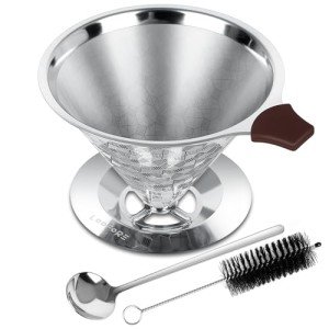 LOOFORE Stainless Steel Pour Over Coffee Dripper
