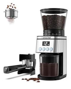 AMZCHEF Electric Burr Coffee Grinder with LCD
