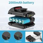 Cordless Power Drill Set with Battery and Charger, 25+3 Mini Drill 21V Electric Drill Cordless Hammer Impact Drill Set with 3/8 Inch Keyless Chuck with 2 Batteries