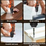 BIHOO Drill Driver Set, 12V Cordless Drill with Battery and Charger, LED Drill Tools Kit, 25+1 Torque Setting and 43pcs Drill Bits