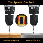 Aseboy Cordless Drill with Battery and Charger, Power Drill Cordless, Electric drill Set with 3/8 Keyless Chuck, 25+3 Torque Settings for Screwdriving, Drilling (2 Batteries)