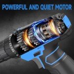 PULITUO 12V Blue Cordless Drill Set Power Drill Kit with Battery and Charger,electric drill home improvement,3/8-Inch Keyless Chuck,Built-in LED,21+1 Torque Setting small drill