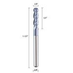 5-Piece 1/8" Ball Nose Router Bit Set