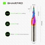 SHARPRO 1/4" Tapered Square Nose End Mill