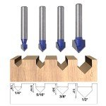Yakamoz 90 Degree V Groove Router Bit Set