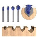 Yakamoz 90 Degree V Groove Router Bit Set