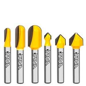 90° V Groove and Round Nose Router Bit Set