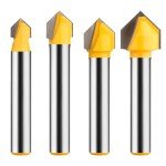90 Degree V Groove Router Bit Set, 1/4" Shank