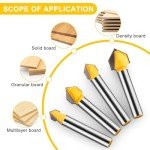 90 Degree V Groove Router Bit Set, 1/4" Shank