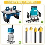 90 Degree V Groove Router Bit Set, 1/4" Shank