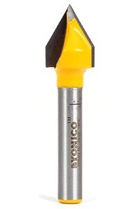 YONICO 60° V Groove Router Bit, 1/2" Diameter
