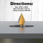 FivePears 45° V Groove Router Bit - 1/4" Shank