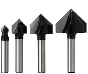 4-Piece 90° V Groove Router Bit Set